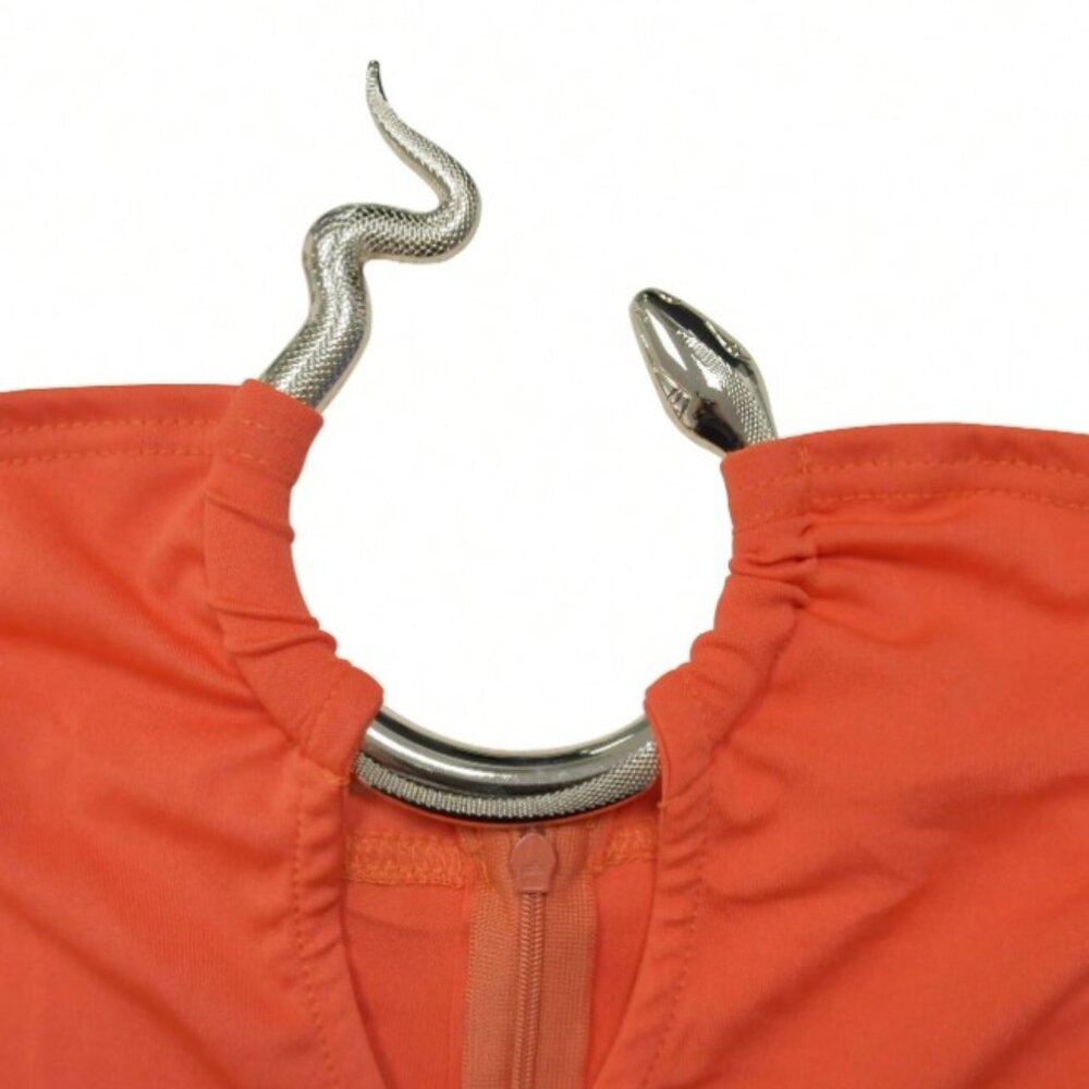 Women’s Smocked Wide-leg Strapless Snake Charm Jumpsuit - Picture 9 of 9